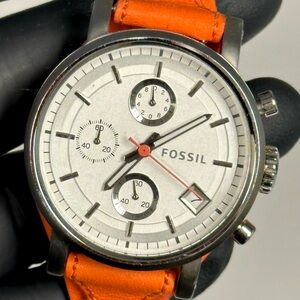 Fossil Original Boyfriend ES3768 Chronograph Silver Stainless Steel 38mm Watch